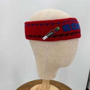 Boreal Knitted Winter Ski Red Reversible Headband Enamel Pin Unisex One Size